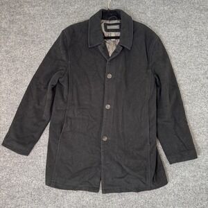 Banana Republic Mens L Black‎ Wool Overcoat Topcoat Minimalist Y2K Tradcore